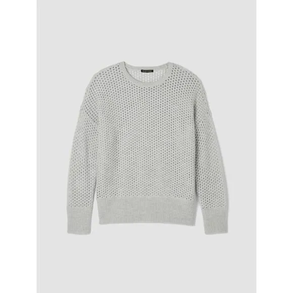 NEW EILEEN FISHER merino crew neck top in sea salt