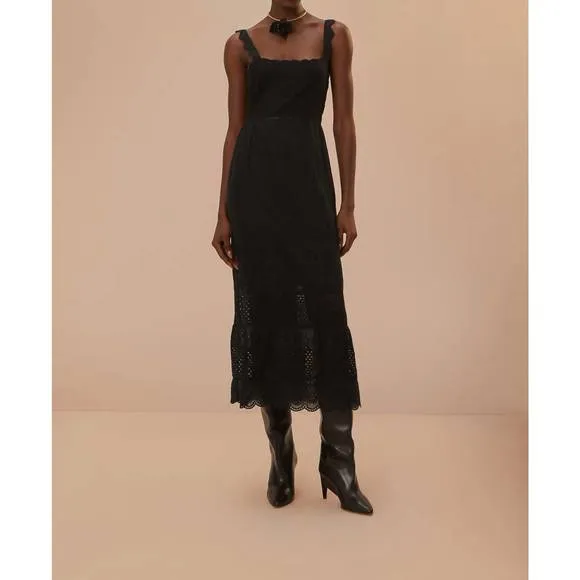 NEW FARM RIO lace crochet dress in black