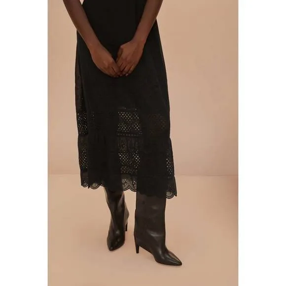 NEW FARM RIO lace crochet dress in black