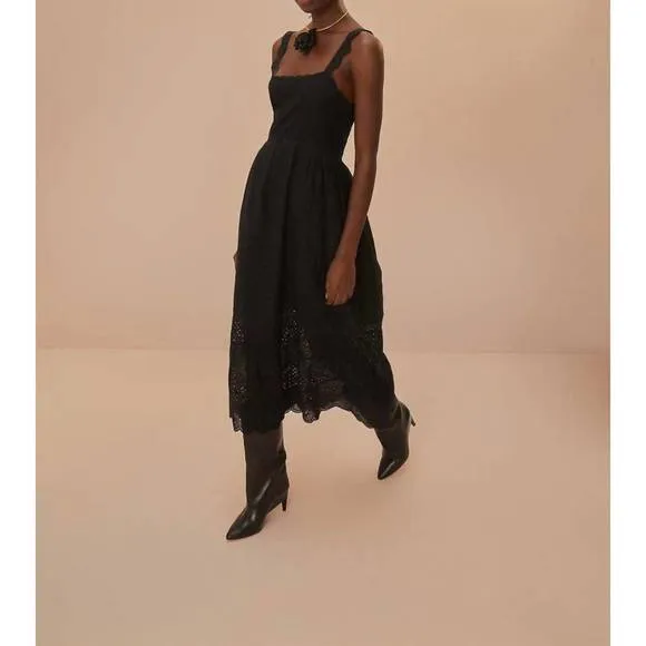NEW FARM RIO lace crochet dress in black