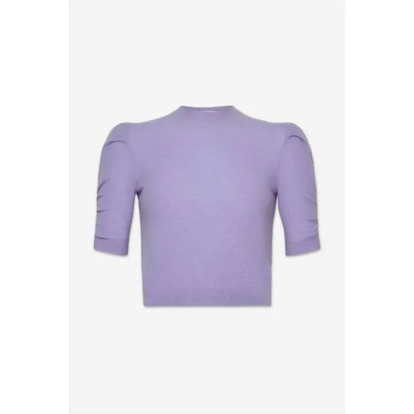 NEW FRAME women's ruched sleeve sweater in lilac