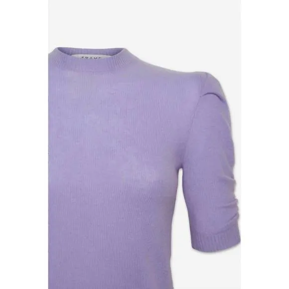 NEW FRAME women's ruched sleeve sweater in lilac