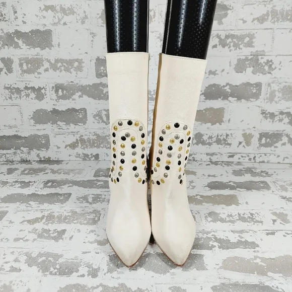 New Free People Women's Dakota - Pointed Toe Heel Studded Western Boots A324