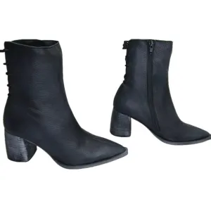 NEW FREE PEOPLE Womens Livia Boots Pointed Toe Side Zip Backlace  Black Size 7