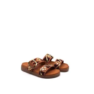 NEW FREE PEOPLE women's revelry studded sandals in vachetta