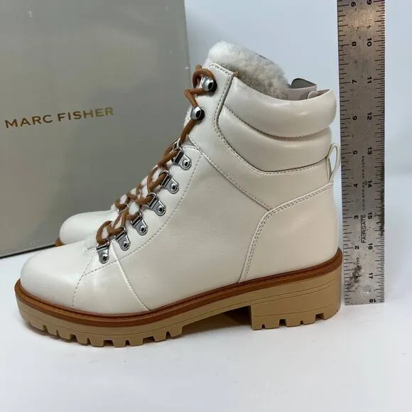 New In Box Marc Fisher Women's Mallie3 Leather Combat Boots Size 9