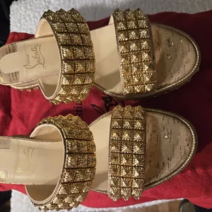 NEW IN THE BOX - Christian Louboutin Gold Studded Women's Sandals