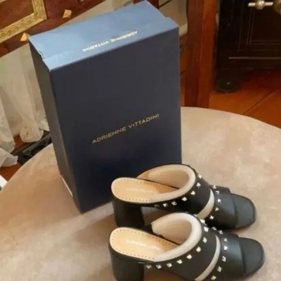NEW in box! Sz 9.5 *Adrienne Vittadini* Rock Stud Heeled Sandals