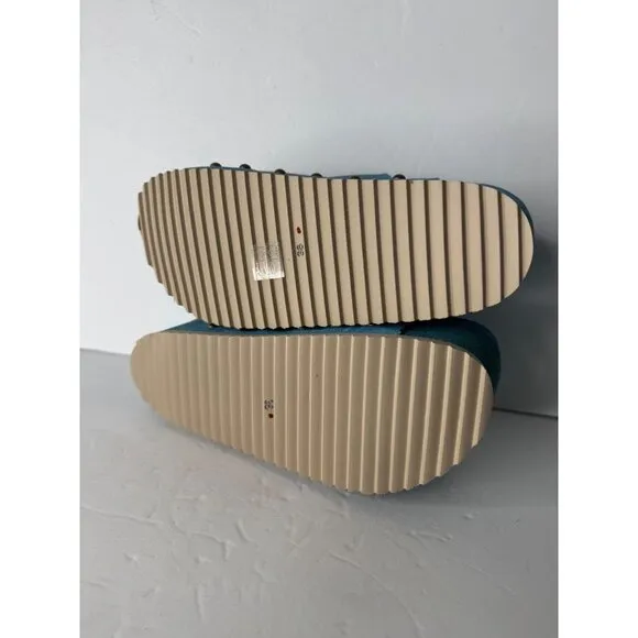 New Intentionally Blank Rule Breaker Suede Platform Sandals Blue Size 36 5.5