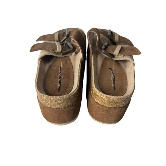 New Intentionally Blank Rule Breaker Suede Platform Sandals Brown Size 37 6.5