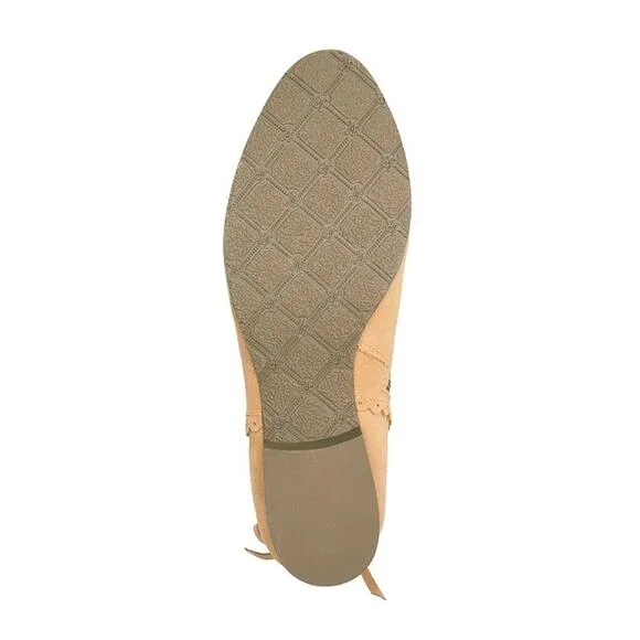 New! JACK ROGERS Charlotte Scalloped Suede Ankle Booties Boots Waterproof Oak