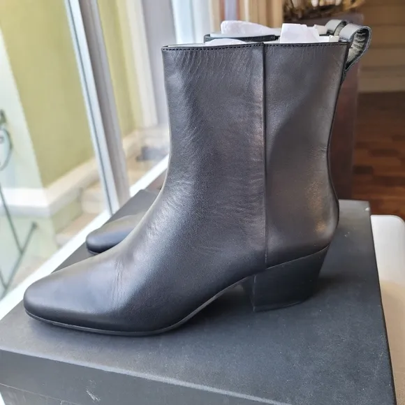 New! J.Crew sz 9.5 Women's Black Leather Western Boots AQ767