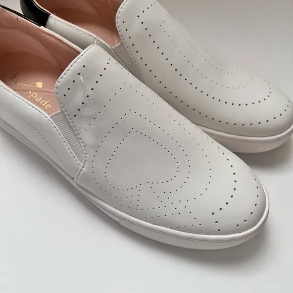NEW KATE SPADE NEW YORK Andy Sneakers White Slip On  SZ-8