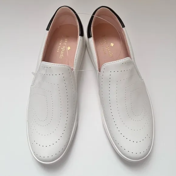 NEW KATE SPADE NEW YORK Andy Sneakers White Slip On  SZ-8