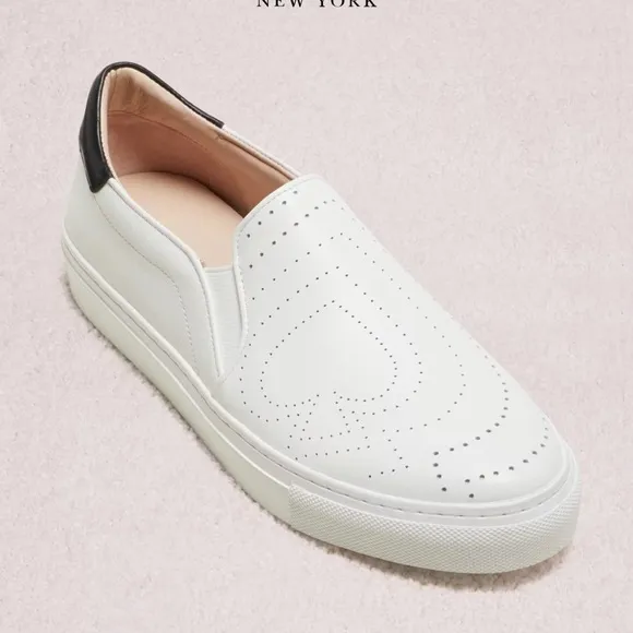 NEW KATE SPADE NEW YORK Andy Sneakers White Slip On  SZ-8