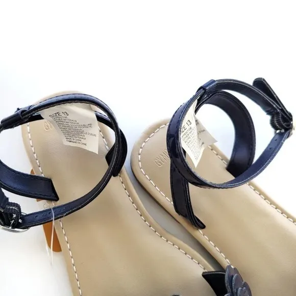 New Leather Sandals 13 Gymboree Patent Flowers
