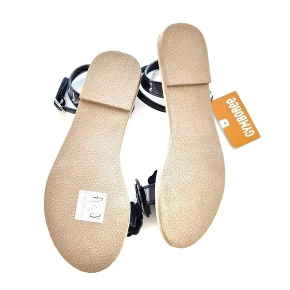 New Leather Sandals 13 Gymboree Patent Flowers