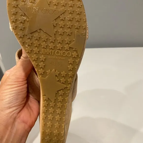 NEW LOW PRICE Jimmy Choo leather espadrille sandals