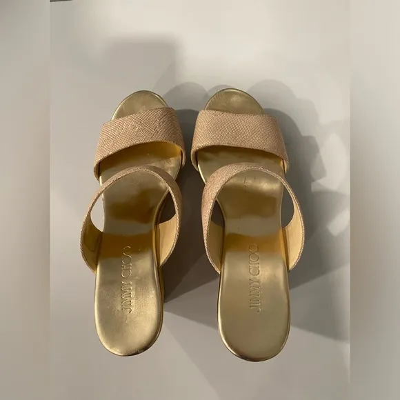 NEW LOW PRICE Jimmy Choo leather espadrille sandals