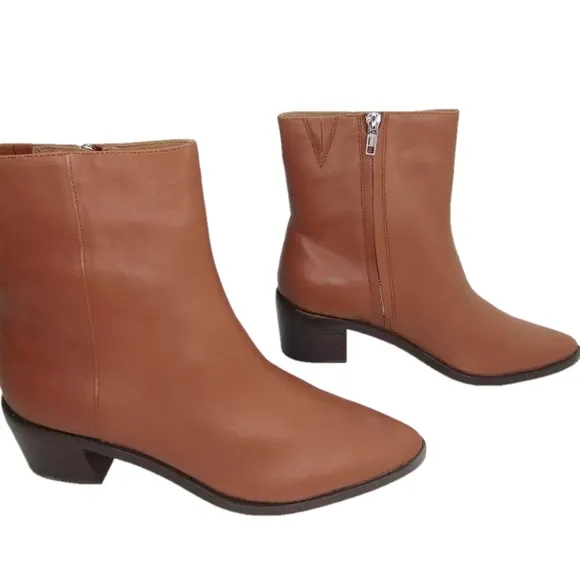 NEW MADEWELL Womens Pointy-Toe Chelsea Boots Size 11 Low-Heel Ankle Brown