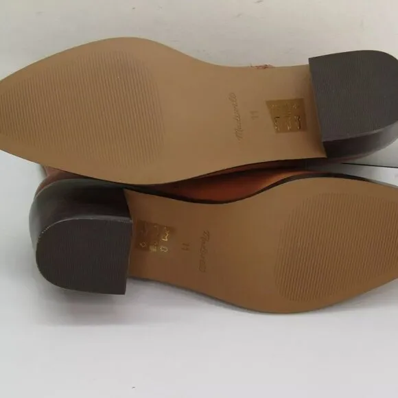 NEW MADEWELL Womens Pointy-Toe Chelsea Boots Size 11 Low-Heel Ankle Brown