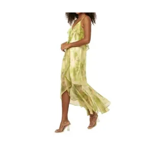 NEW MISA LOS ANGELES aina dress in chartreuse abstract