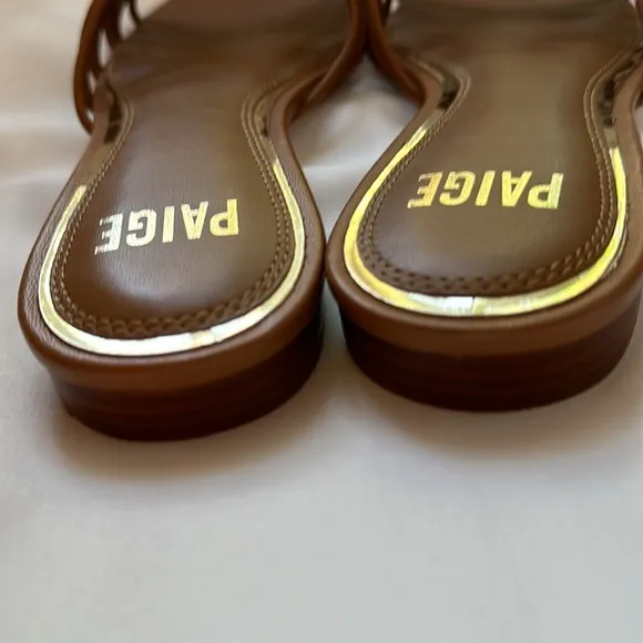 New PAIGE Leather Sandals. Size 8.5. Brown