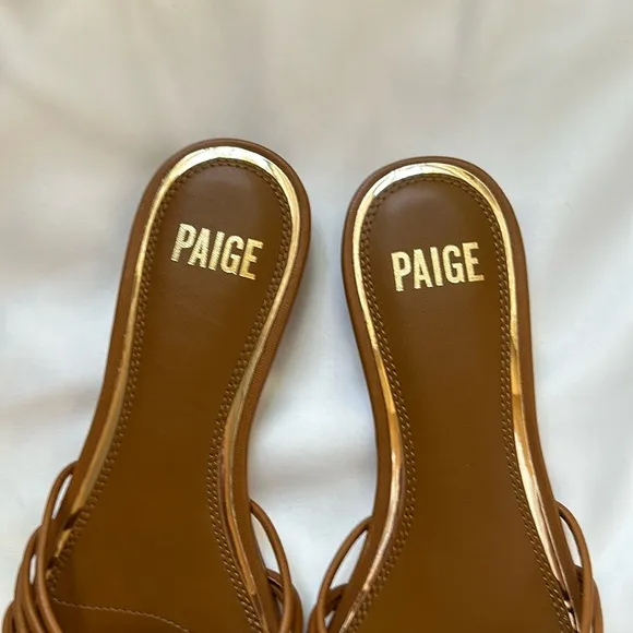 New PAIGE Leather Sandals. Size 8.5. Brown