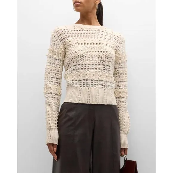 NEW RAG &amp; BONE lo long-sleeve crewneck sweater in white