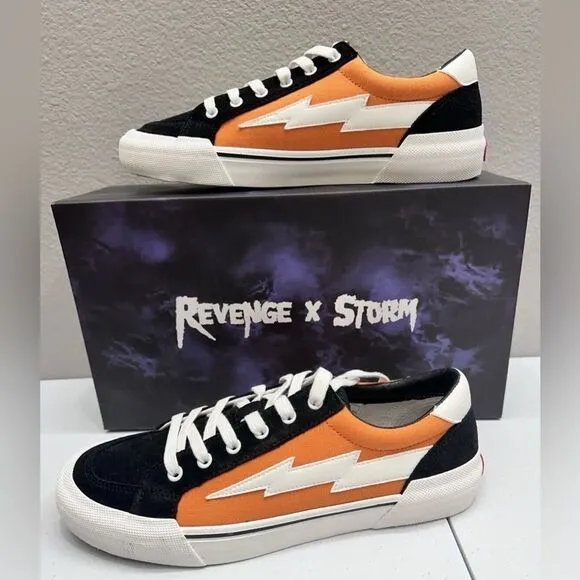 New Revenge x Storm Sneakers Size 10 Orange Black Vol. 2 Skater Shoes Men's #130