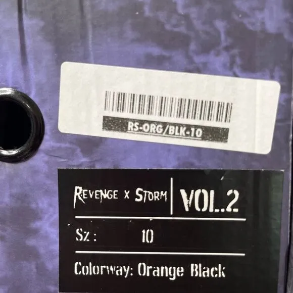 New Revenge x Storm Sneakers Size 10 Orange Black Vol. 2 Skater Shoes Men's #130
