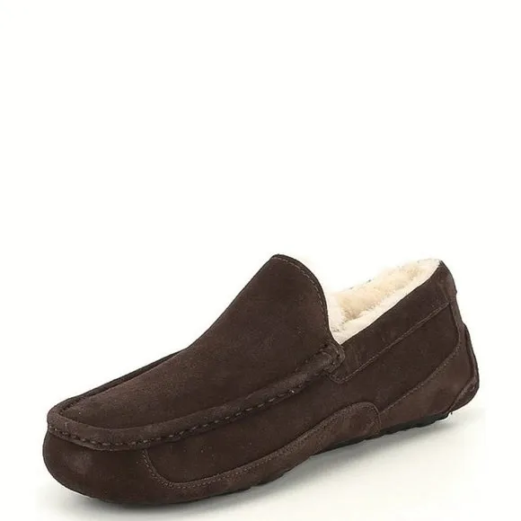 NEW Sizes 9 to 13 Men's Ascot Moc Toe Slippers Loafers - Espresso