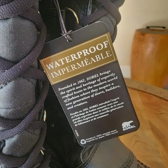 NEW Sorel Tofino CVS Black Waterproof Boots Women's Size 11