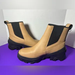 New SOREL Woman's Brex Waterproof Chelsea Boots TAWNY Buff Tan Waterproof 8.5