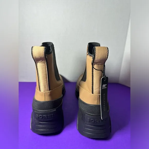 New SOREL Woman's Brex Waterproof Chelsea Boots TAWNY Buff Tan Waterproof 8.5