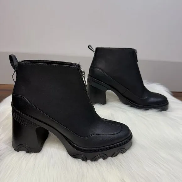 NEW Sorel Women's Size 9.5 Black Brex Bold‎ Zip Front Chunky Bootie Boots