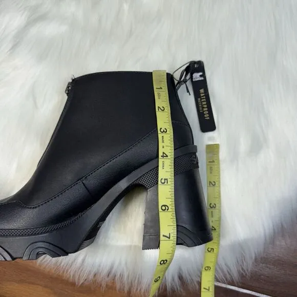 NEW Sorel Women's Size 9.5 Black Brex Bold‎ Zip Front Chunky Bootie Boots