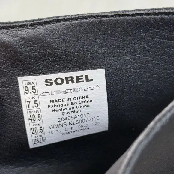 NEW Sorel Women's Size 9.5 Black Brex Bold‎ Zip Front Chunky Bootie Boots