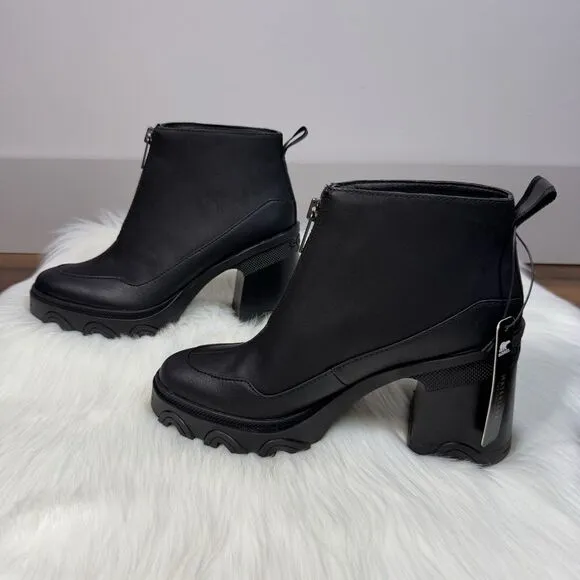 NEW Sorel Women's Size 9.5 Black Brex Bold‎ Zip Front Chunky Bootie Boots