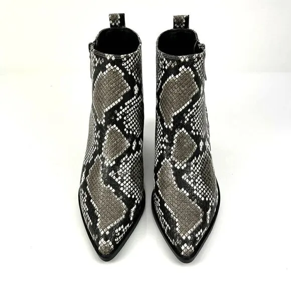 New Treasure &amp; Bond Women Pointed Toe Snake Print Bootie Ankle Boots Shoes US 8