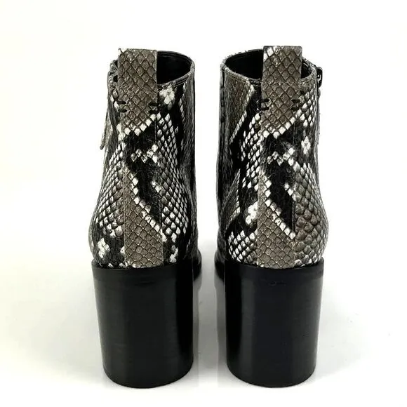 New Treasure &amp; Bond Women Pointed Toe Snake Print Bootie Ankle Boots Shoes US 8