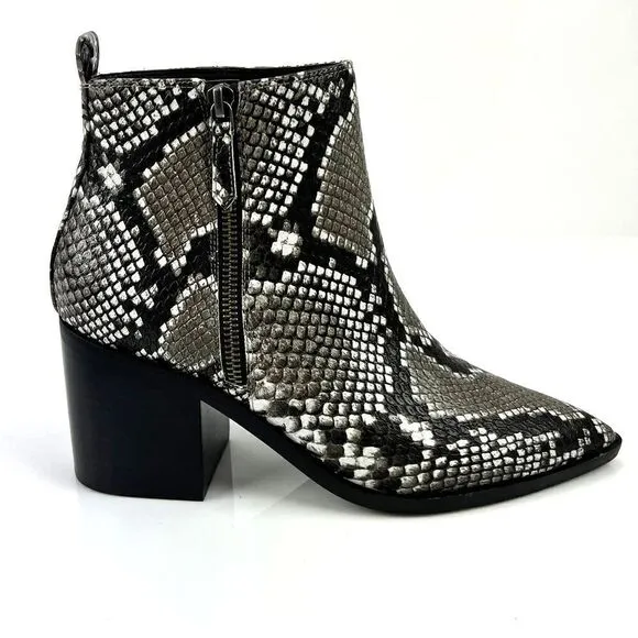 New Treasure &amp; Bond Women Pointed Toe Snake Print Bootie Ankle Boots Shoes US 8