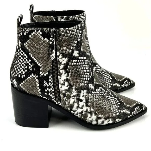 New Treasure &amp; Bond Women Pointed Toe Snake Print Bootie Ankle Boots Shoes US 8