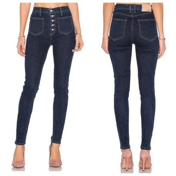 NEW TULAROSA x REVOLVE Nora Button Fly High Rise Jean Monserrat, Size 27