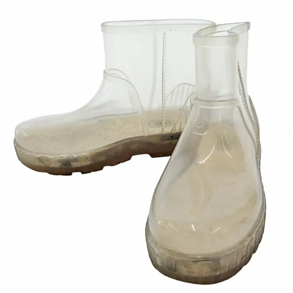new UGG Clear Rain Boots removablesheepskin insole Branded Platform Driz…