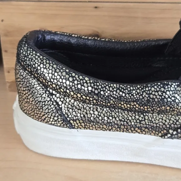 NEW Vans 8 Classic Slip On Metallic Gold Dots Low Top Sneakers SK8 Shoes 9.5