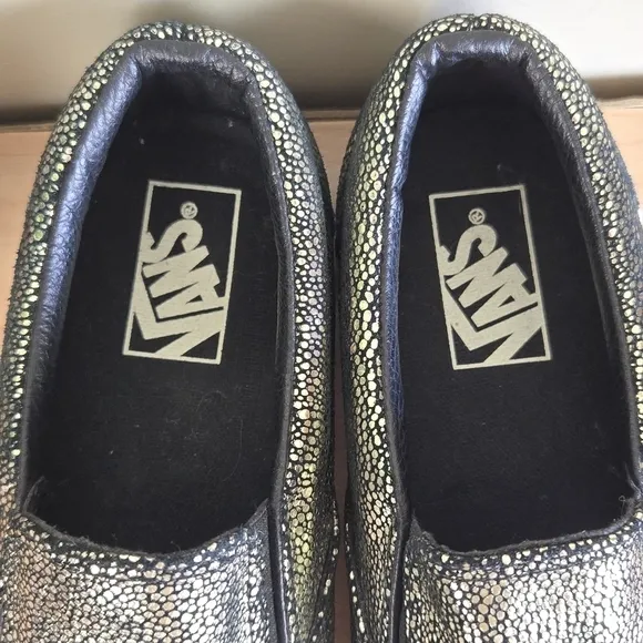 NEW Vans 8 Classic Slip On Metallic Gold Dots Low Top Sneakers SK8 Shoes 9.5
