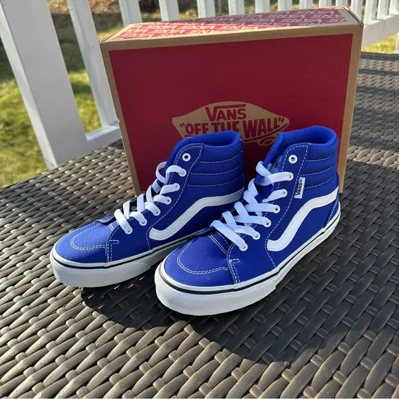 New Vans Filmore High Top Sneakers, Rare Royal Blue, Kids, Youth, Sizes 1 2 3