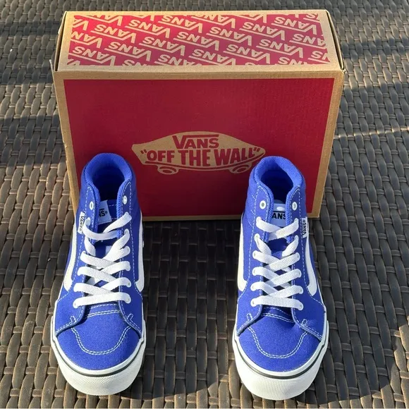 New Vans Filmore High Top Sneakers, Rare Royal Blue, Kids, Youth, Sizes 1 2 3
