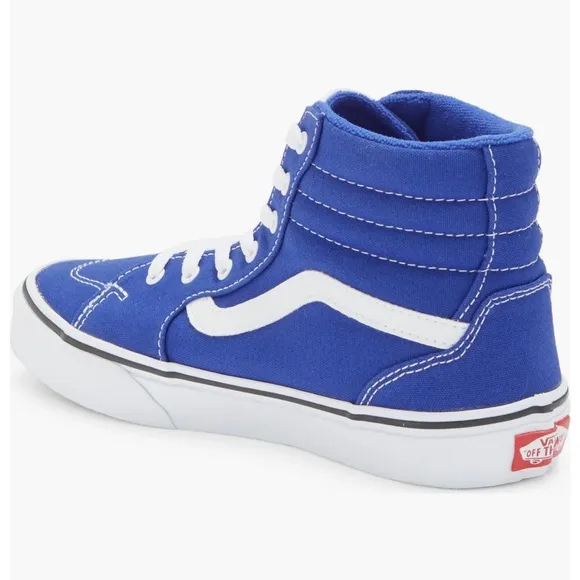 New Vans Filmore High Top Sneakers, Rare Royal Blue, Kids, Youth, Unisex, 1 2 3